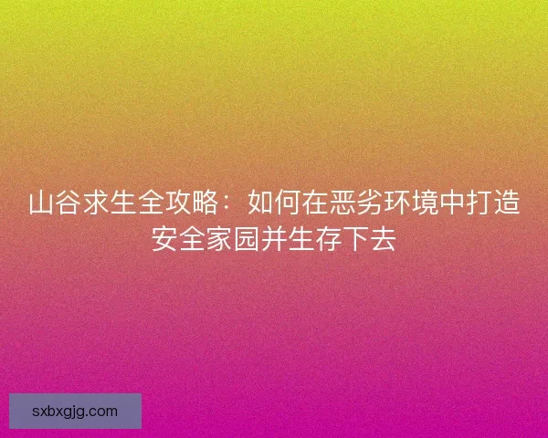 山谷求生全攻略：如何在恶劣环境中打造安全家园并生存下去