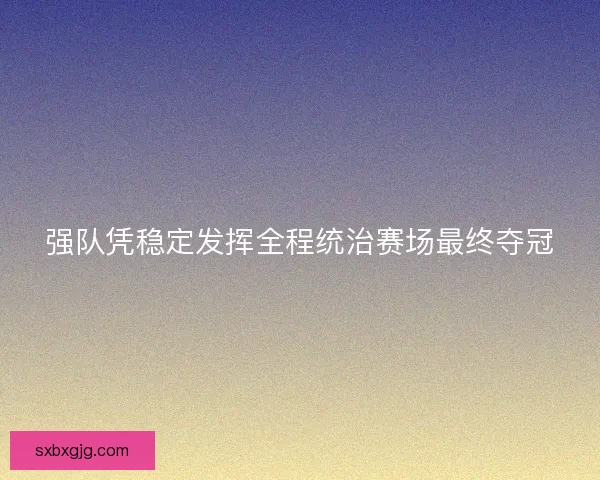 强队凭稳定发挥全程统治赛场最终夺冠